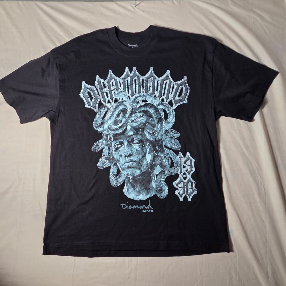 Diamond Supply Co Medusa T-Shirt Black Men’s XL Gothic Heavy Metal Graphic Tee